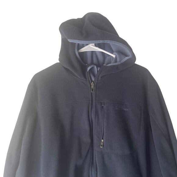 L.L.‎ Bean Men's Size Large Blue Fleece Full Zip Outdoor Sweater - Picture 2 of 8
